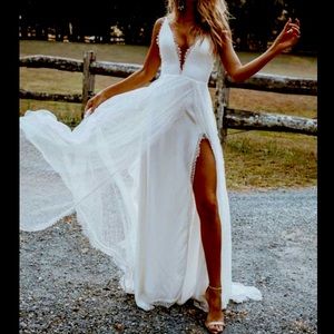 Boho White Dress (L)